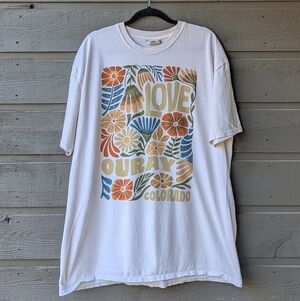 Techstyles Love Ouray Colorado Floral 100% Cotton T-Shirt Size XXL